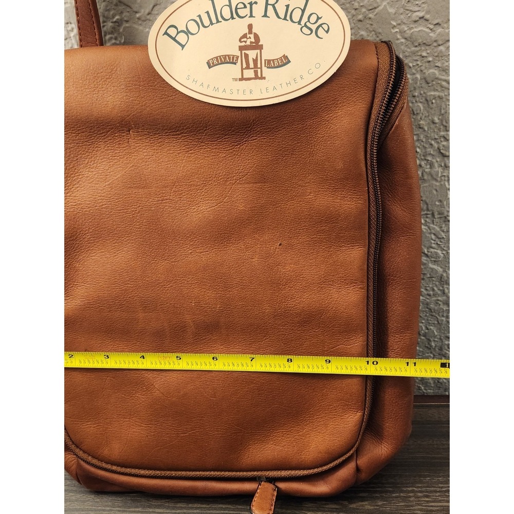 NEW! Leather Hanging Travel Toiletry Bag - Boulder Ridge Genuine Cowhide Brown